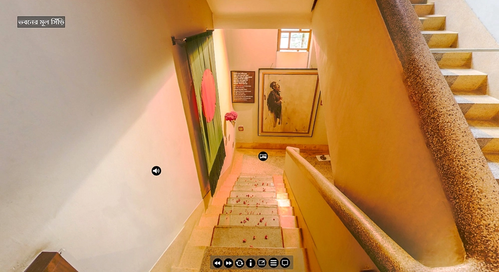 ভবনের মূল সিঁড়ি। এখানে হত্যা করা হয়েছিল বঙ্গবন্ধুকে c00cd73c274372b12db634237292faab 5f2e214b2d92f