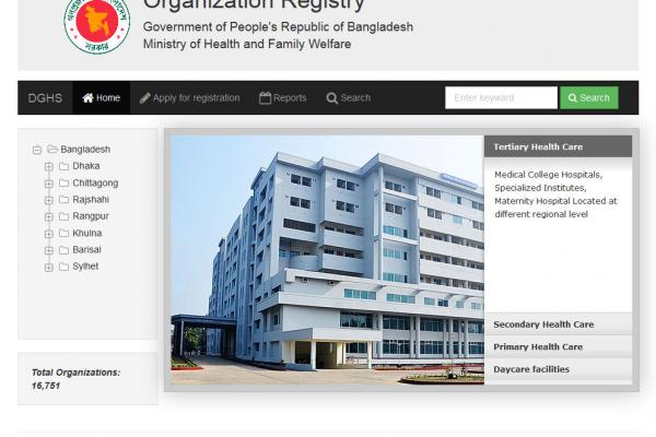 Organization Registry, DGHS, Bd